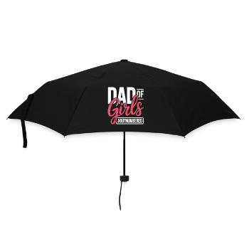 Dad Of Girls Outnumbered Papa Spruch - Regenschirm (klein) - Schwarz - Vorne