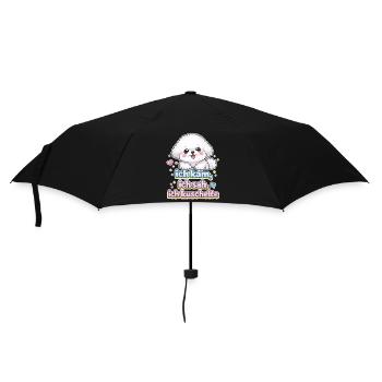 Kuschelhund Spruch Ich kam, ich sah, ich kuschelte - Regenschirm (klein) - Schwarz - Vorne