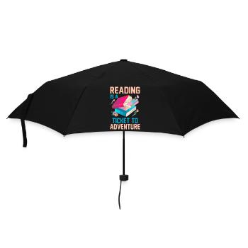 Lesen ist Ticket ins Abenteuer - Regenschirm (klein) - Schwarz - Vorne