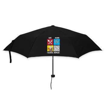 Eat Sleep Casino Repeat Gambling Gambling Poker - Umbrella (small) - black - Front