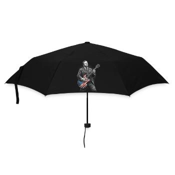 Theodore Roosevelt Guitarist with Flags Guitar - Umbrella (small) - black - Front