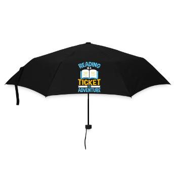Lesen ist Ticket zu Abenteuern - Regenschirm (klein) - Schwarz - Vorne