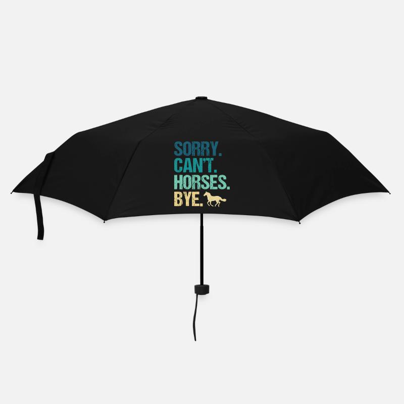Sorry Can't Horses Bye - Umbrella (small) - black