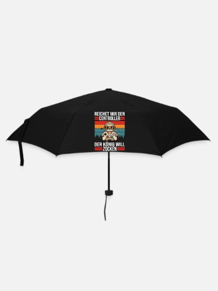König will Zocken Controller - Regenschirm (klein) - Schwarz