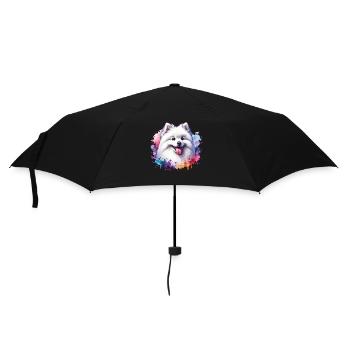 Spitz Zwergspitz Motiv - Regenschirm (klein) - Schwarz - Vorne
