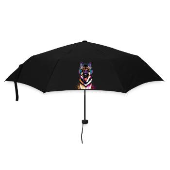 Berger allemand avec casque - Parapluie standard - noir - Devant