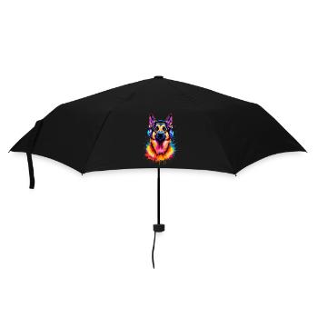 Berger allemand avec casque - Parapluie standard - noir - Devant