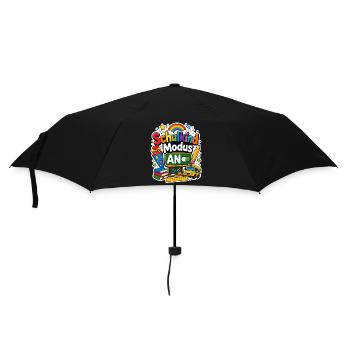 Schulkind 2026 Einschulung 2026 Schulanfang - Regenschirm (klein) - Schwarz - Vorne