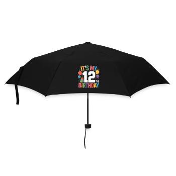 12e anniversaire - Parapluie standard - noir - Devant