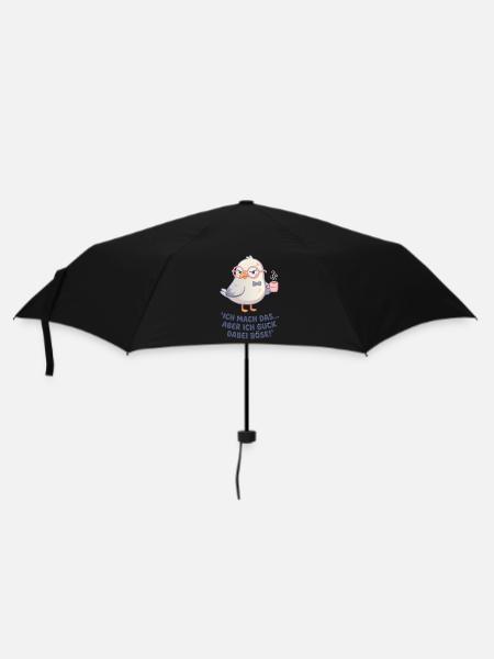 Möwe Brille Kaffee - Regenschirm (klein) - Schwarz