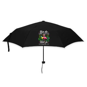Bin da Eskaliert Flamingo Sommer - Regenschirm (klein) - Schwarz - Vorne
