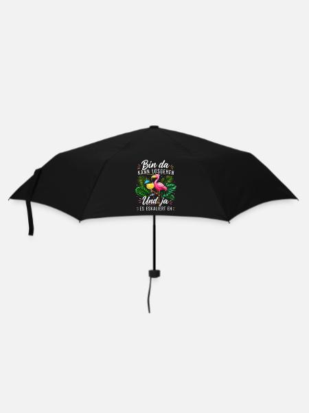 Bin da Eskaliert Flamingo Sommer - Regenschirm (klein) - Schwarz