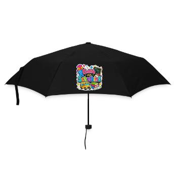 Schulkind 2026 Einschulung 2026 Schulanfang - Regenschirm (klein) - Schwarz - Vorne