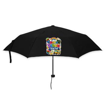 Schulkind 2026 Einschulung 2026 Schulanfang - Regenschirm (klein) - Schwarz - Vorne