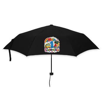 Schulkind 2026 Einschulung 2026 Schulanfang - Regenschirm (klein) - Schwarz - Vorne