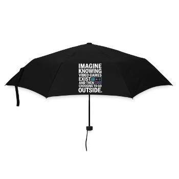 Imagine Video Games Exist PC Gamer Gaming Zocker - Umbrella (small) - black - Front