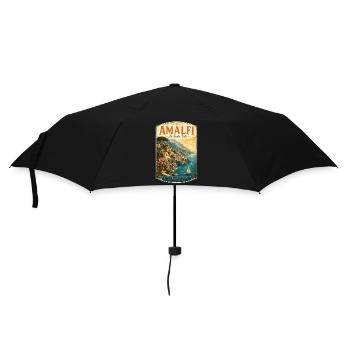 Amalfi Coast Vintage Travel Poster - Umbrella (small) - black - Front