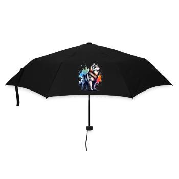 Wolfhund Geschenk - Regenschirm (klein) - Schwarz - Vorne