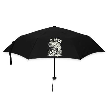 I Fish Fisherman Humor Retro Fish - Regenschirm (klein) - Schwarz - Vorne