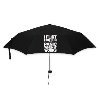 I Flirt For Fun Dating Flirt Anmachspruch Single - Regenschirm (klein) - Schwarz - Vorne