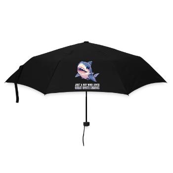 Weißer Haie Weißer Hai - Regenschirm (klein) - Schwarz - Vorne