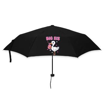 Gender Reveal Big Sister Baby Shower Team Pink Mom - Umbrella (small) - black - Front