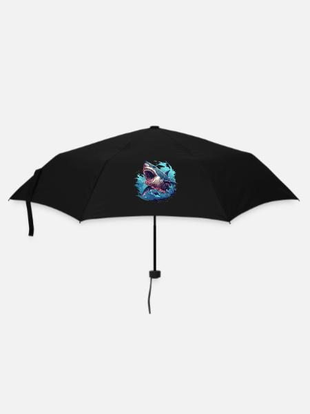 Haie Hai - Regenschirm (klein) - Schwarz
