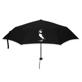 Un macareux avec bonnet - Parapluie standard - noir - Devant