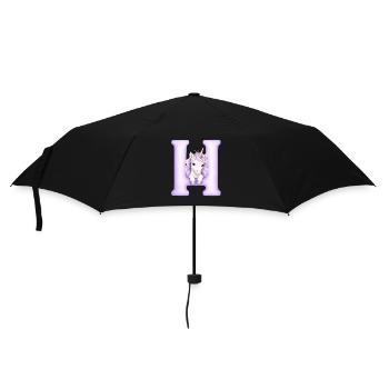 Licorne Violette Lettre H - Parapluie standard - noir - Devant