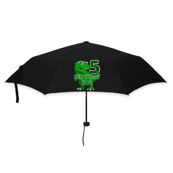 DINO 5 JAHRE DINOSAURIER 5. GEBURTSTAG - Regenschirm (klein) - Schwarz - Vorne