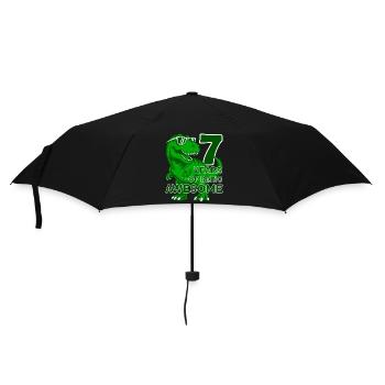 DINO 7 JAHRE DINOSAURIER 7. GEBURTSTAG - Regenschirm (klein) - Schwarz - Vorne