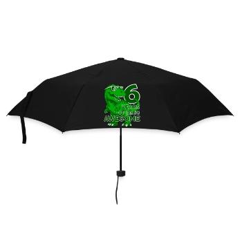 DINO 6 JAHRE DINOSAURIER 6. GEBURTSTAG - Regenschirm (klein) - Schwarz - Vorne