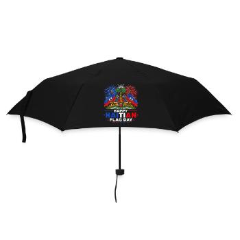 Festive Haitian Flag Festival - Umbrella (small) - black - Front