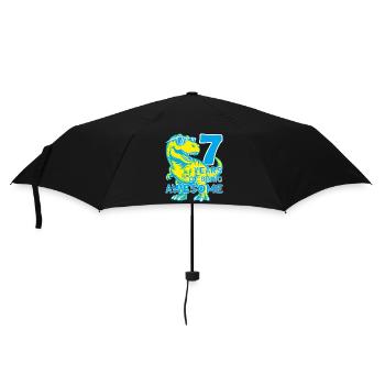 DINO 7 JAHRE DINOSAURIER 7. GEBURTSTAG - Regenschirm (klein) - Schwarz - Vorne