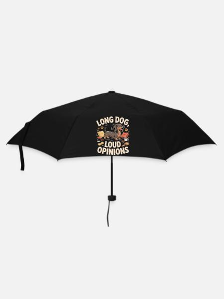 Dackel mit lauten Meinungen - Regenschirm (klein) - Schwarz