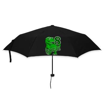DINO 8 JAHRE DINOSAURIER 8. GEBURTSTAG - Regenschirm (klein) - Schwarz - Vorne