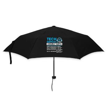 Tech-Support Stundensatz Meme Geschenk Sarkasmus - Regenschirm (klein) - Schwarz - Vorne
