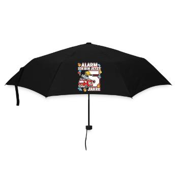 Alarm Ich Bin Jetzt 5 Feuerwehr Geburtstag - Regenschirm (klein) - Schwarz - Vorne