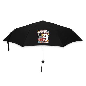 Alarm Ich Bin Jetzt 9 Feuerwehr Geburtstag - Regenschirm (klein) - Schwarz - Vorne