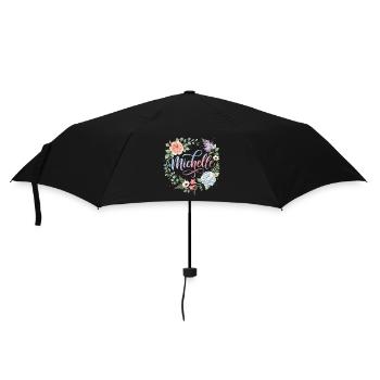 Floral Name Michelle - Umbrella (small) - black - Front