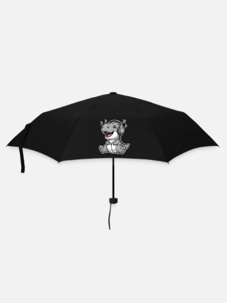 T Rex Musik Hören  - Regenschirm (klein) - Schwarz
