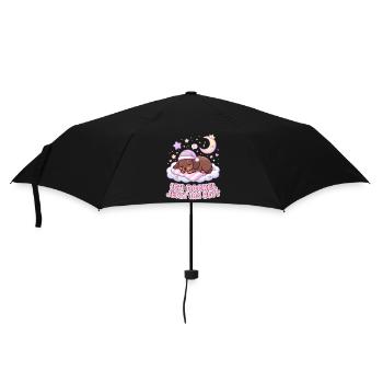 Offizielles Schlafshirt Schlafanzug Dackel Hund - Regenschirm (klein) - Schwarz - Vorne