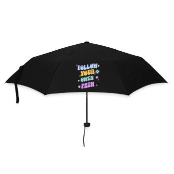 Suivez votre chemin – Typographie rétro pastel - Parapluie standard - noir - Devant