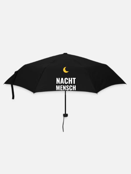 Nachtmensch – Schlichtes Statement - Regenschirm (klein) - Schwarz