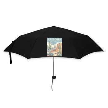 Arizona Wüsten-Retro Poster - Regenschirm (klein) - Schwarz - Vorne
