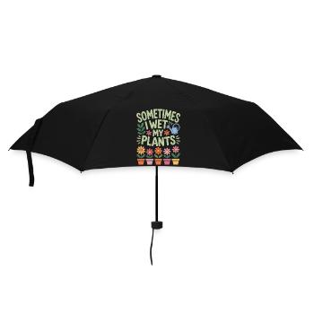 Zimmerpflanzen Sprüche Lustiges Blumen Geschenk - Regenschirm (klein) - Schwarz - Vorne