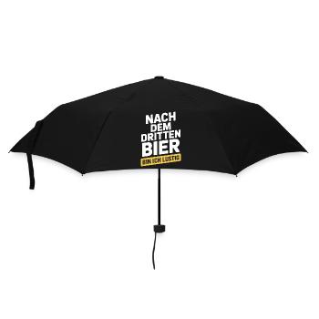 Bier Nach Dem Dritten Bier Lustig JGA Party Malle - Regenschirm (klein) - Schwarz - Vorne