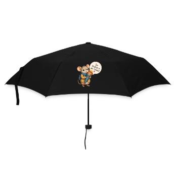 Erster Schultag - Einschulkind - Regenschirm (klein) - Schwarz - Vorne