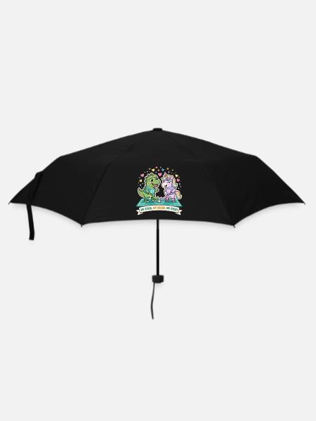 Dino Einhorn Hockey Squad - Regenschirm (klein) - Schwarz