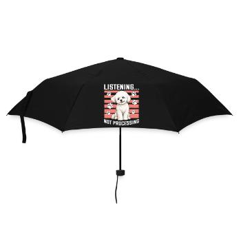 Race de chien Bichon Frisé - Parapluie standard - noir - Devant